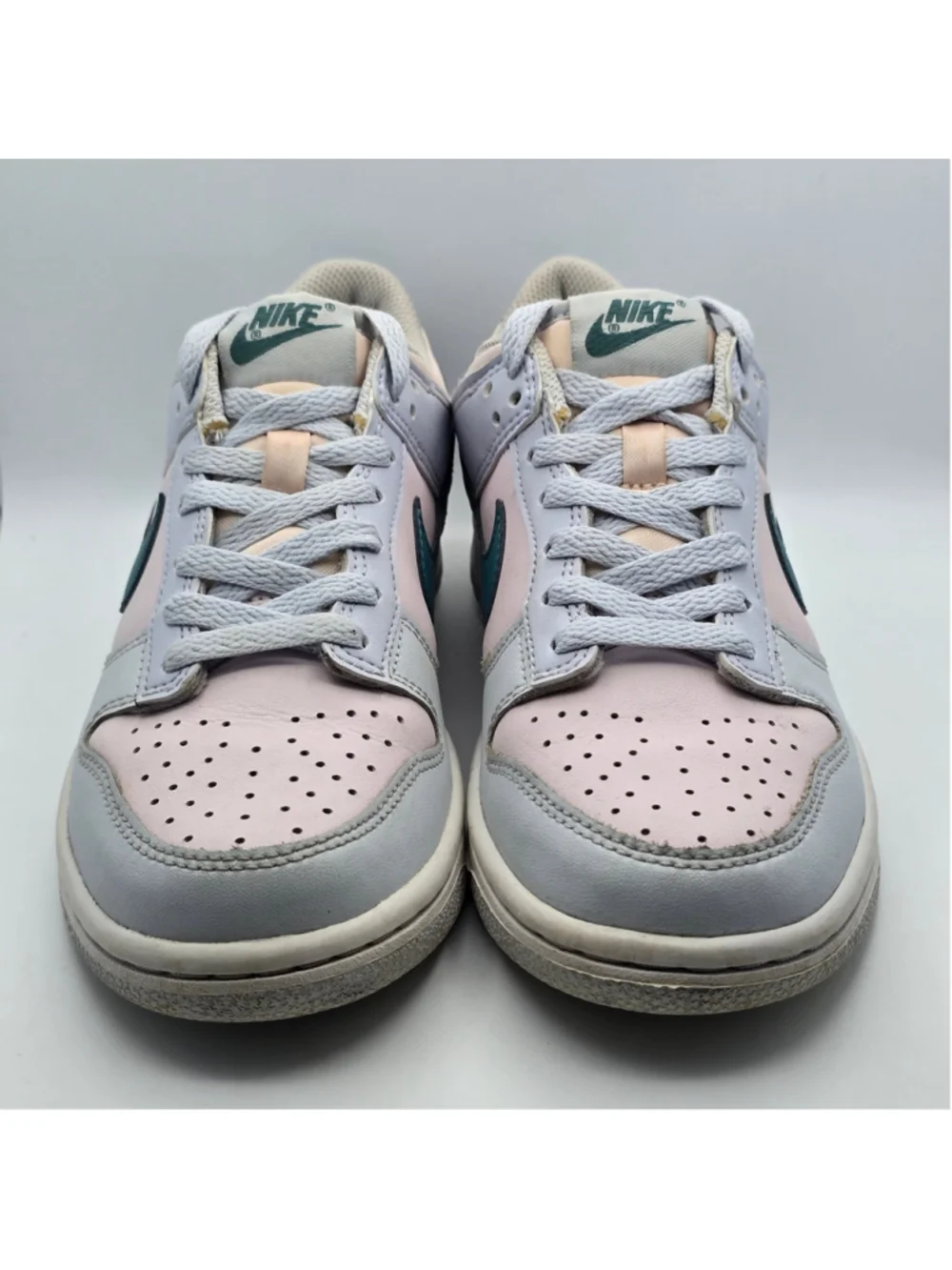 Nike Dunk Low Sneakers Pink and Grey kids 4.5y women's 6 pre-owned like new